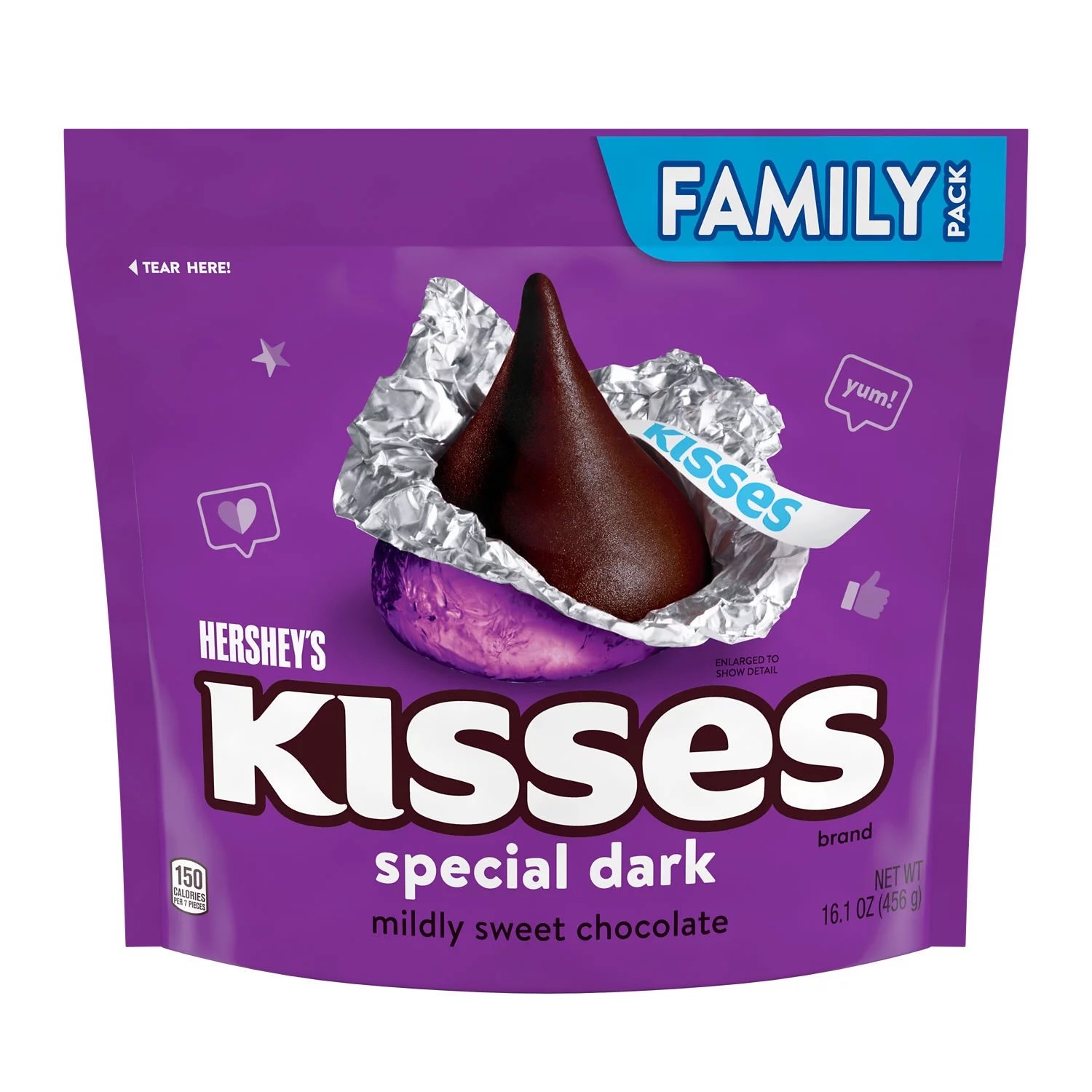 Socola Hershey’s Kisses Tím Hơi Đắng Lớn - Socola Mỹ
