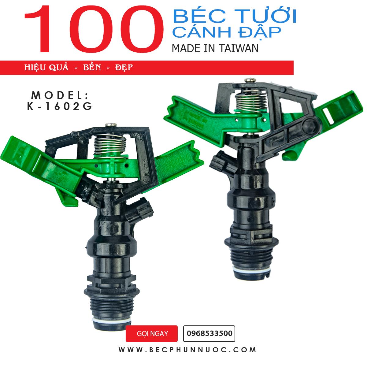 Combo 100 béc tưới chỉnh góc cánh đập k-1602g taiwan