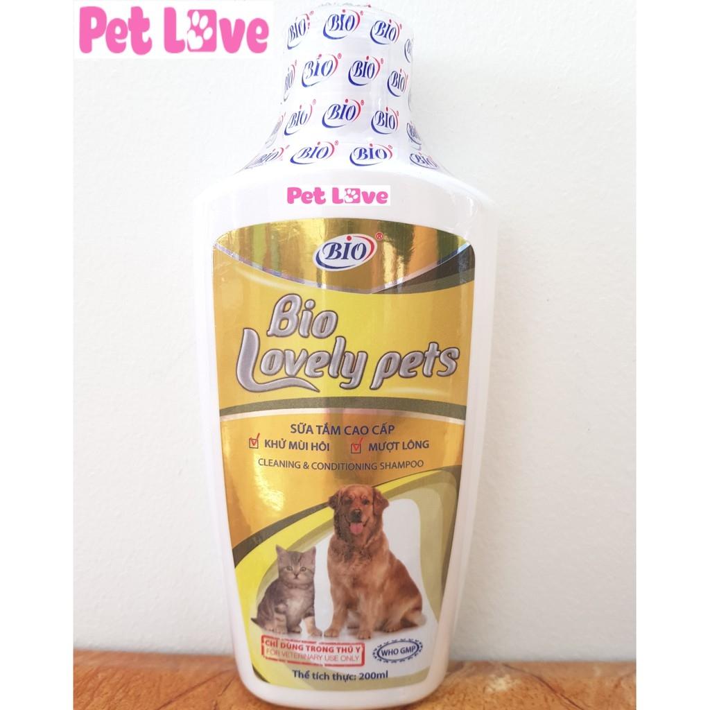 Sữa tắm dưỡng lông chó mèo siêu mượt, khử mùi hôi Bio Lovely Pet (200ml)