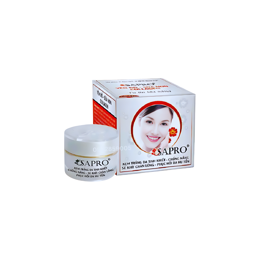 Kem sapro trắng da tinh khiết yến đỏ sữa non 12g