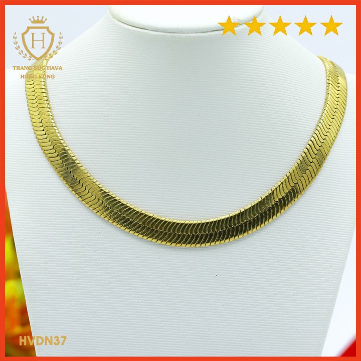 Vòng Kiềng Nữ Titan Thời Trang, Vòng Cổ Nữ Xi Mạ Vàng Non 24k Cao Cấp - Trang Sức Hava Phong Cách Trẻ Trung Cá Tính