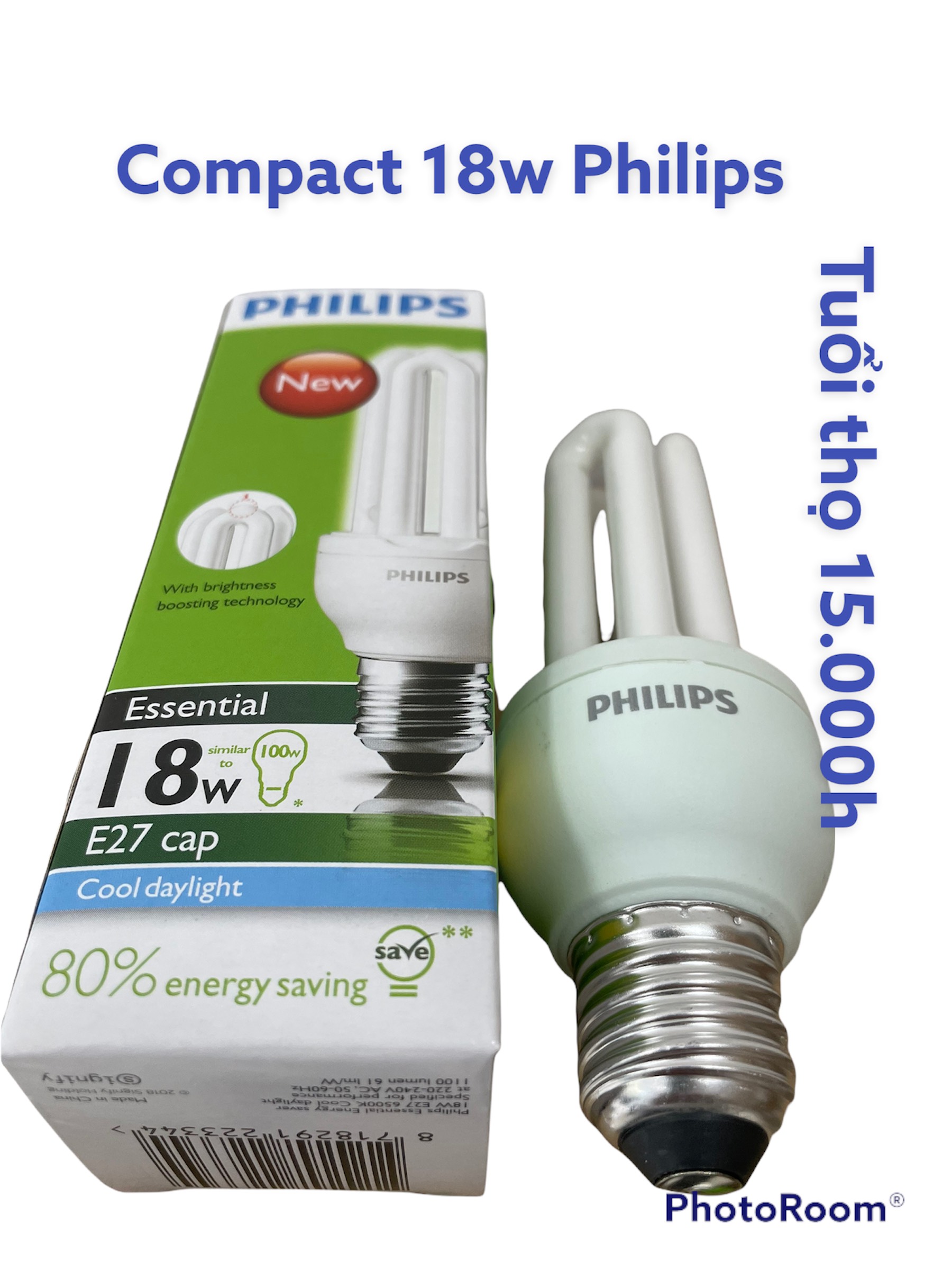 Bộ 6 bóng đèn compact philips 18w cdl e27 220v