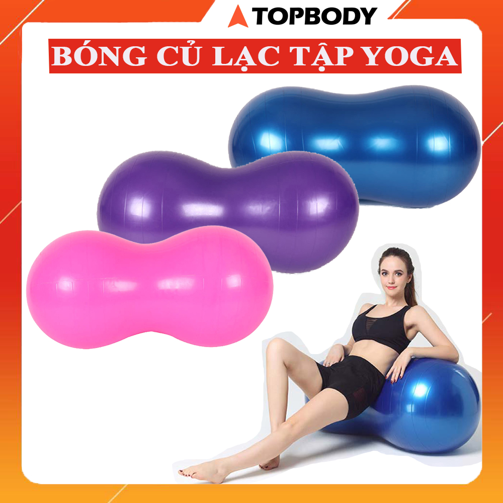 Bóng tập Yoga hình củ lạc tiện dụng, hỗ trợ tập yoga, thể dục tại nhà, văn phòng - BOLAC01