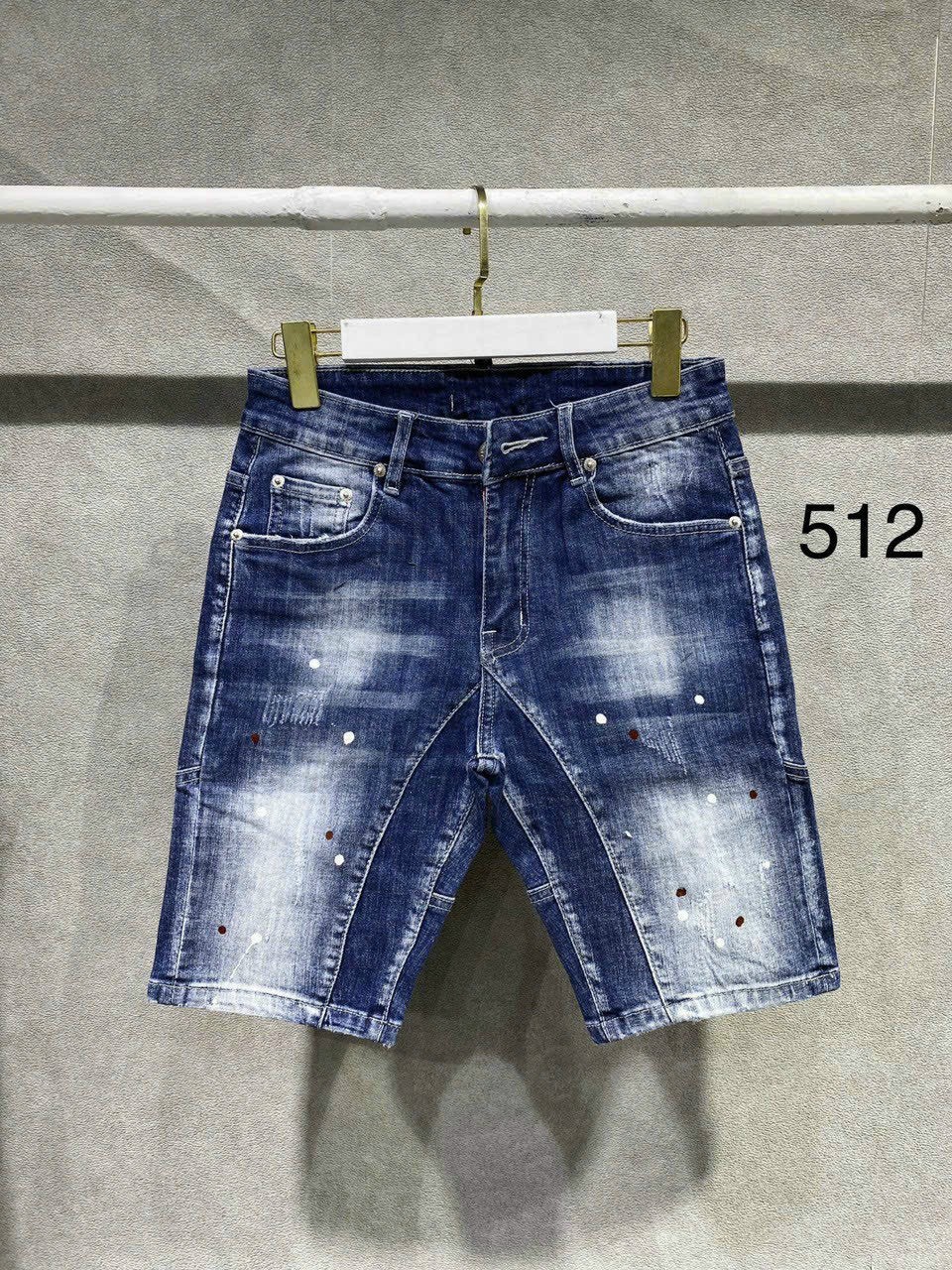 Quần short jean nam XANH NHẠT vệt sơn phong cách xu hướng 2024 vải jean dày mềm kiểu dáng trẻ trung đúng form giá tốt