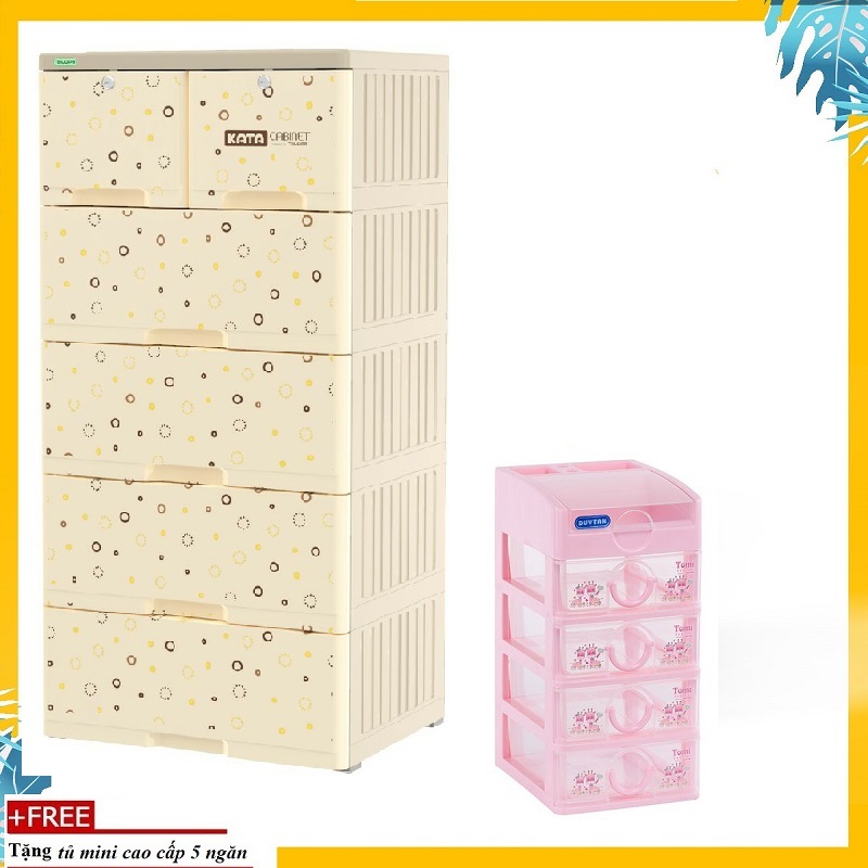 [HCM]Tủ nhựa KATA 5 tầng- TẶNG KÈM TỦ MINI 5 TẦNG