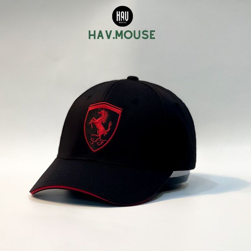 Nón kết thêu logo Ferrari đỏ đen Full Tem Thời Trang Cao Cấp Nam Nữ