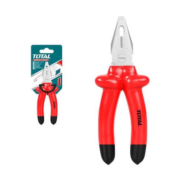Kềm răng cách điện 1000v total thtip181 8inch, thép cr-v siêu cứng chống rỉ sét tay cầm cao su, bh 6 tháng tools and hardware