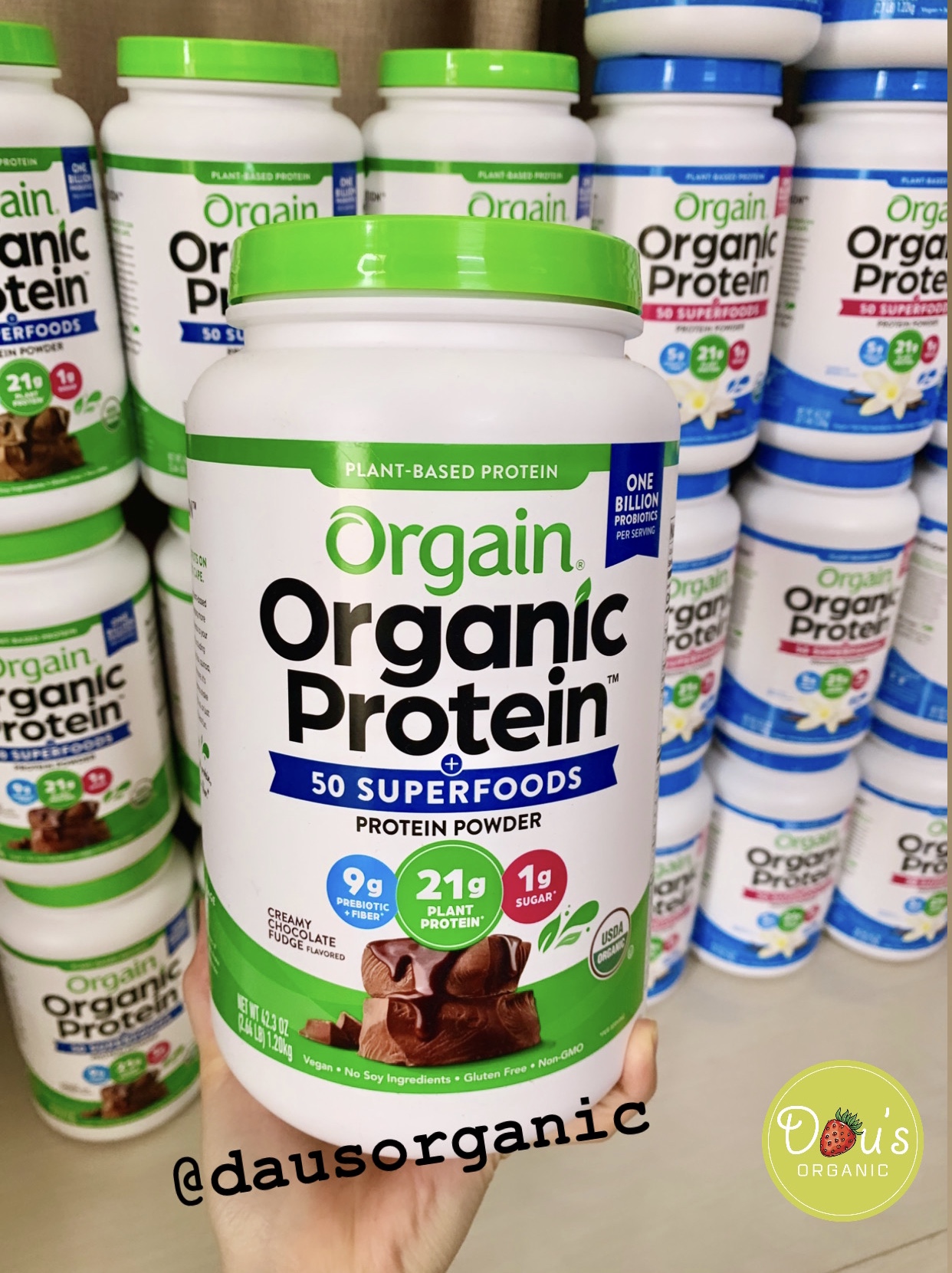 Orgain Protein organic Bột Đạm Làm Bánh Pha Sữa hữu cơ thực vật SuperFood, Vanilla Bean Vegan