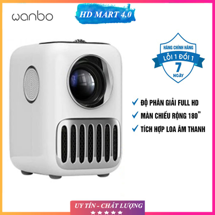 Máy chiếu mini thông minh mini wanbo t2r max - máy chiếu di động, độ phân giải 1080p thực, ánh sáng khuếch tán ít gây hại cho mắt của bạn hơn nhiều so với tv