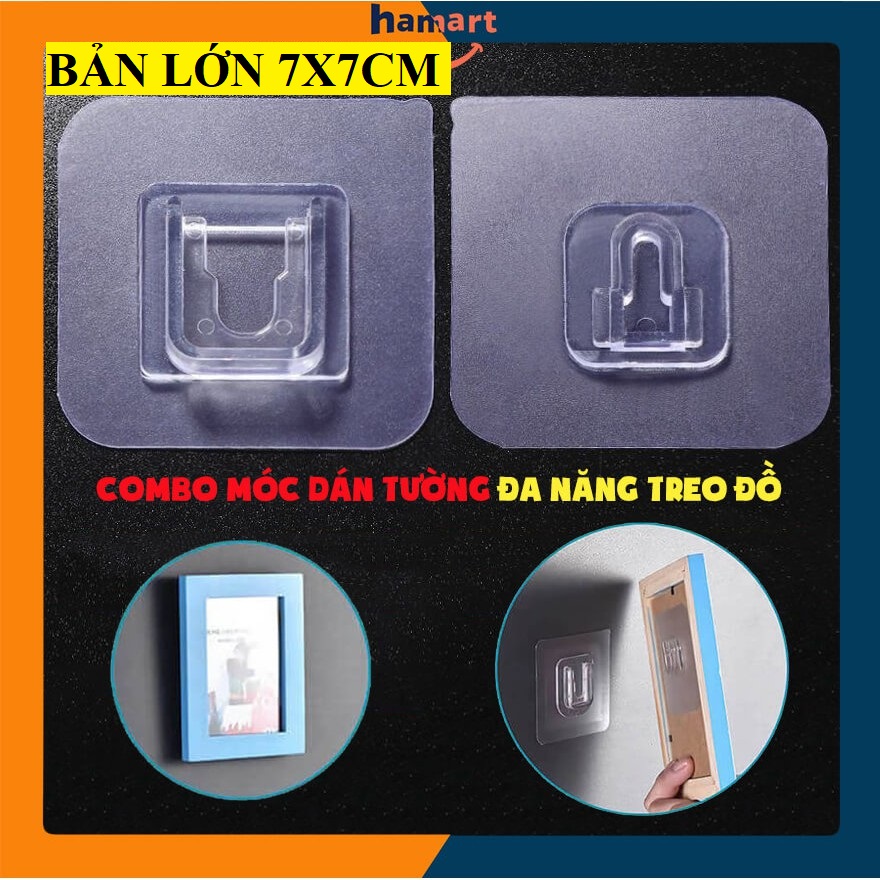 Bộ Móc Dán Tường Ghép Đôi Chữ U và Chữ T - Móc Cài Đa Năng Treo Kệ, Treo Tranh, Treo Đồ