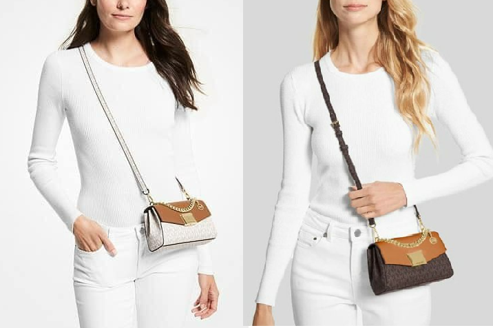 Túi đeo chéo nữ michael kors lita small two-tone logo - hàng mỹ