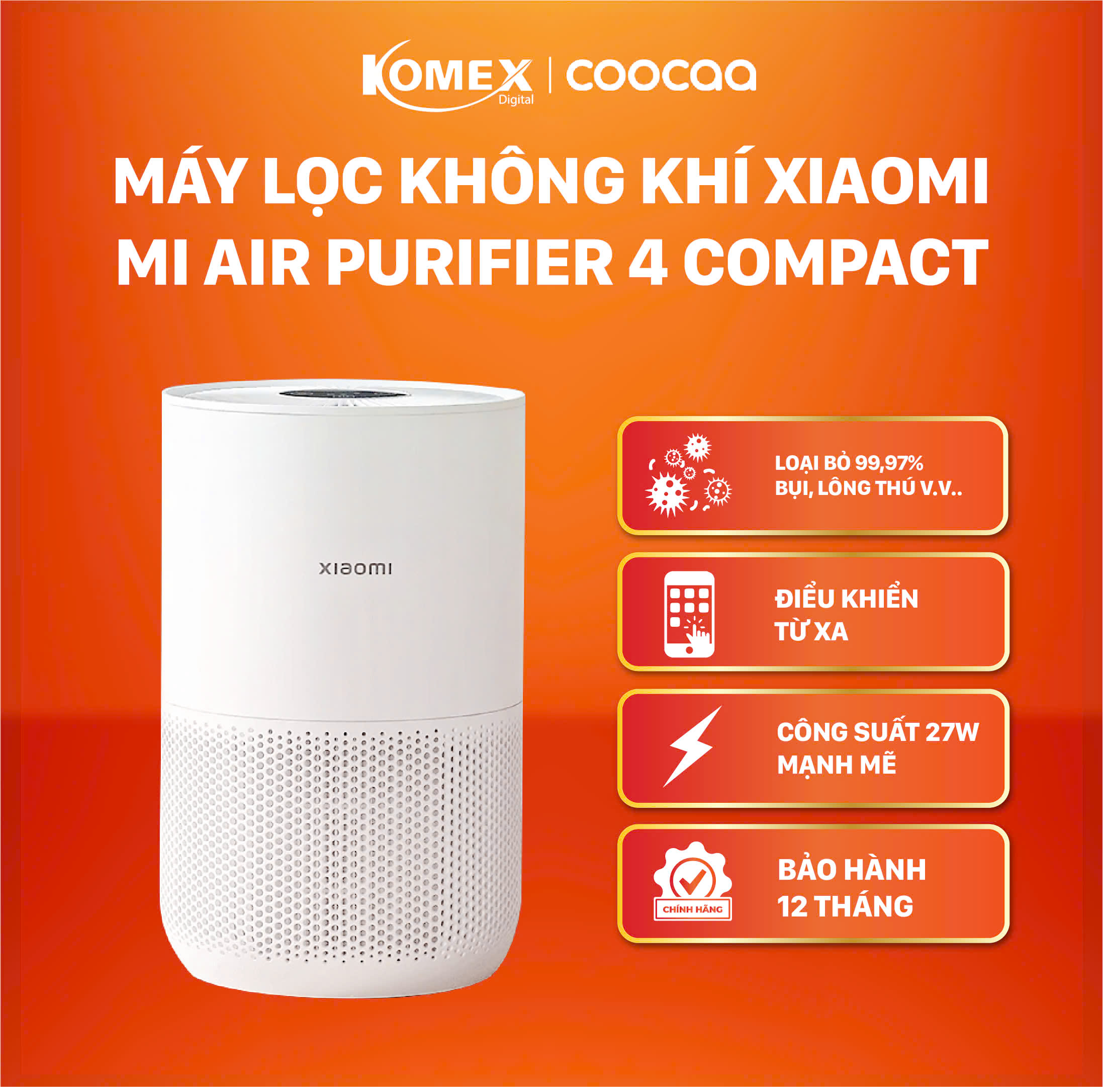 Máy lọc không khí Xiaomi Mi Air Purifier 4 Compact/ 4 EU/ Lite EU/ Pro Giúp lọc không khí, Đánh bay bụi bẩn mùi hôi nhanh chóng Quốc Tế