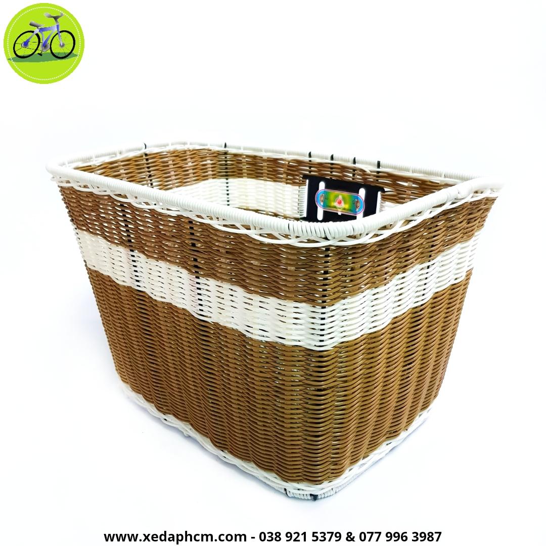 [HCM]Giỏ Rổ xe đạp mây đan trước Vuông