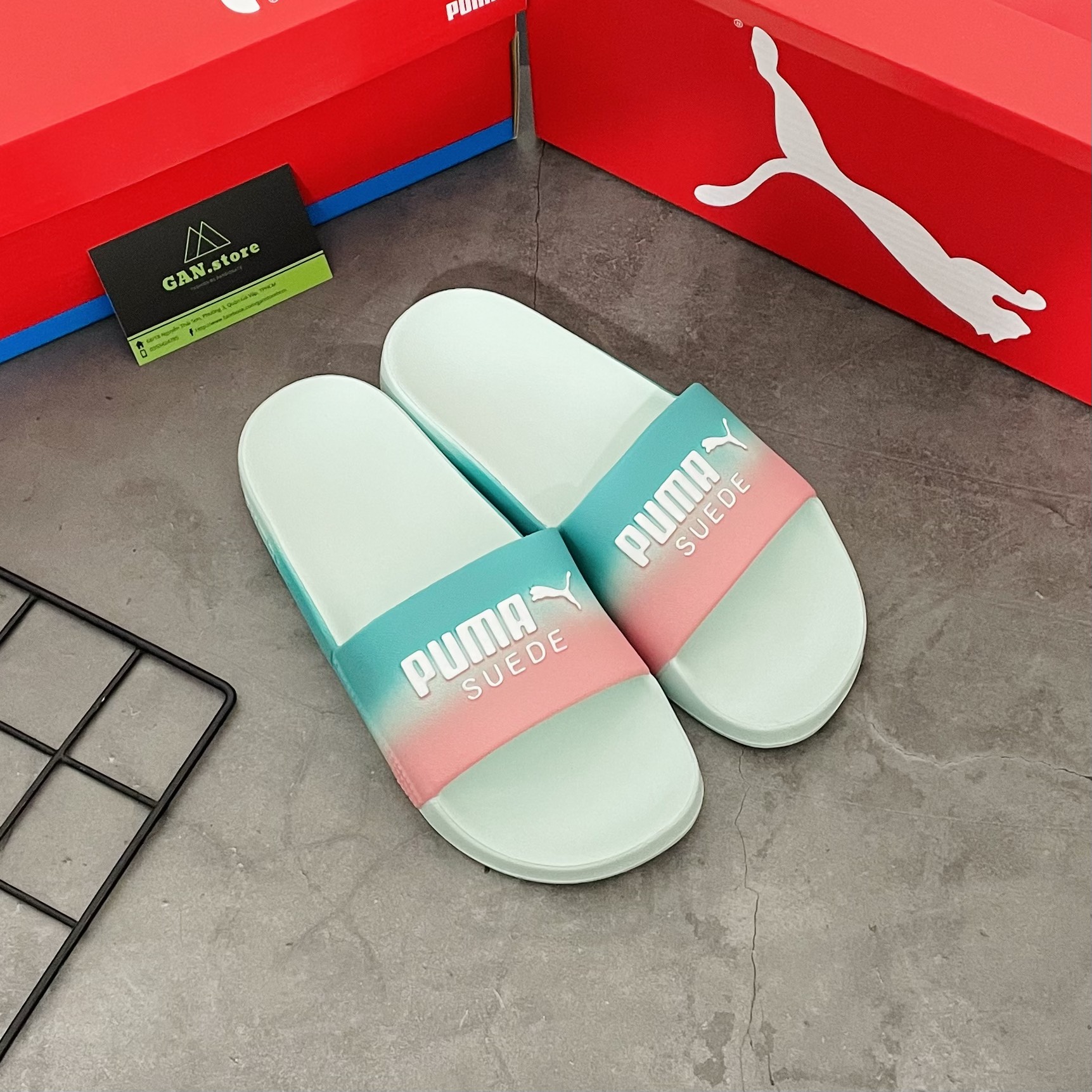 Dép đúc puma màu xanh ngọc - dép đúc chống nước