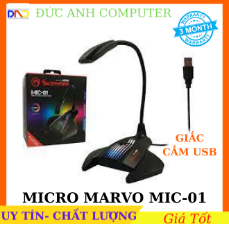 Micro máy tính marvo mic 01 - đèn led rgb - kết nối cổng usb. hàng chính hãng, full box
