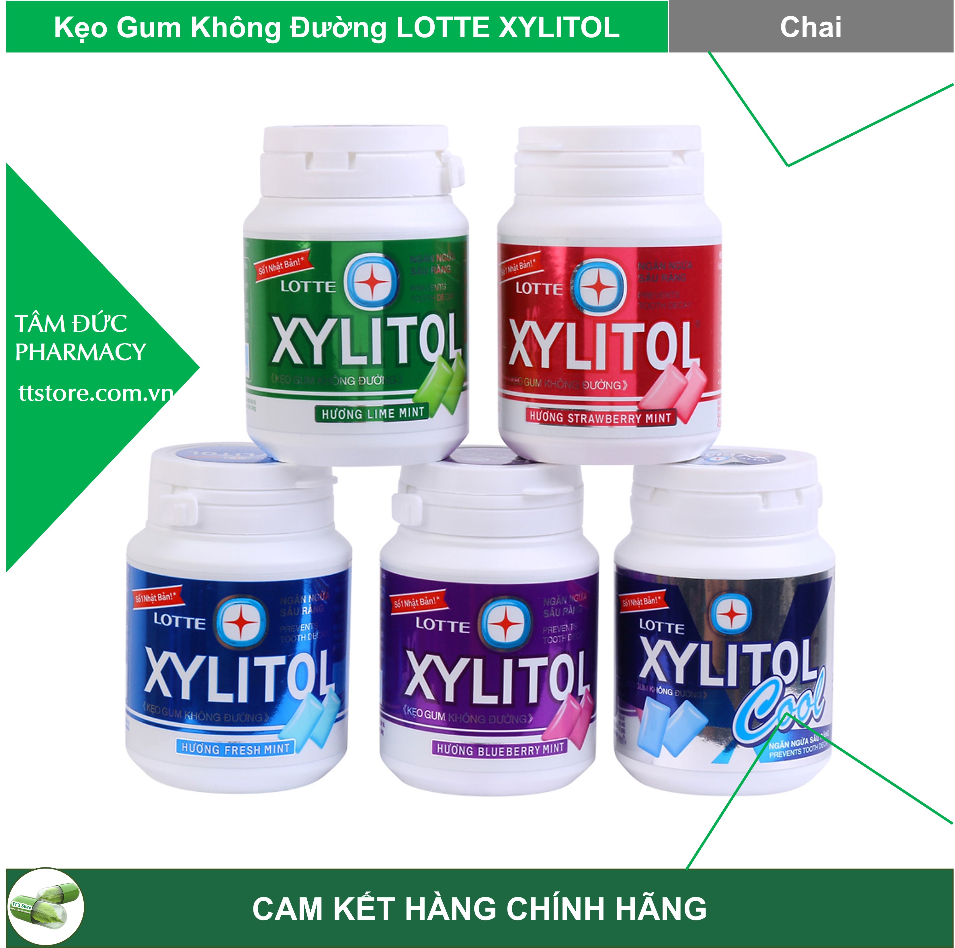 Kẹo gum không đường Lotte Xylitol [xilytol, xilitol, xylytol]