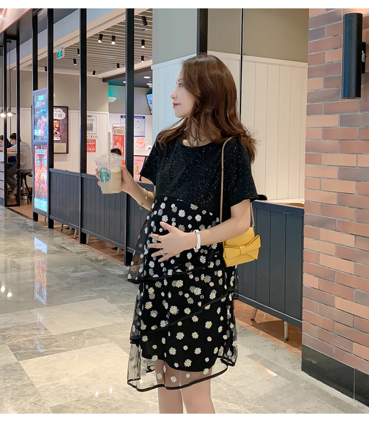 Váy bầu, đầm bầu hình hoa kết hợp cho con bú fg 103 - vbfg103
