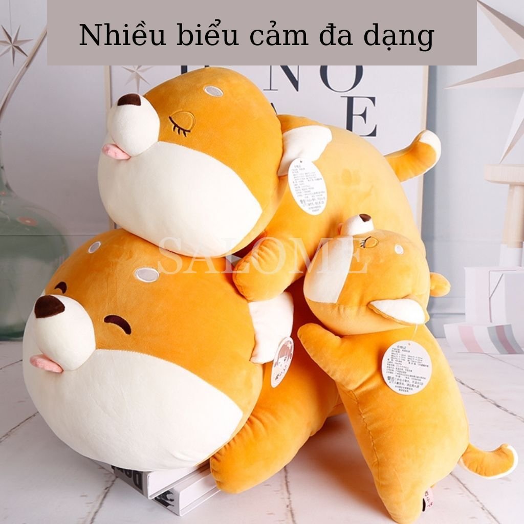 Gấu Bông Chó Shiba Biểu Cảm hàng cao cấp, sản phẩm chính hãng, Gấu ôm chó Shiba vải nhung mềm mại, siêu mịn size 70cm-90cm
