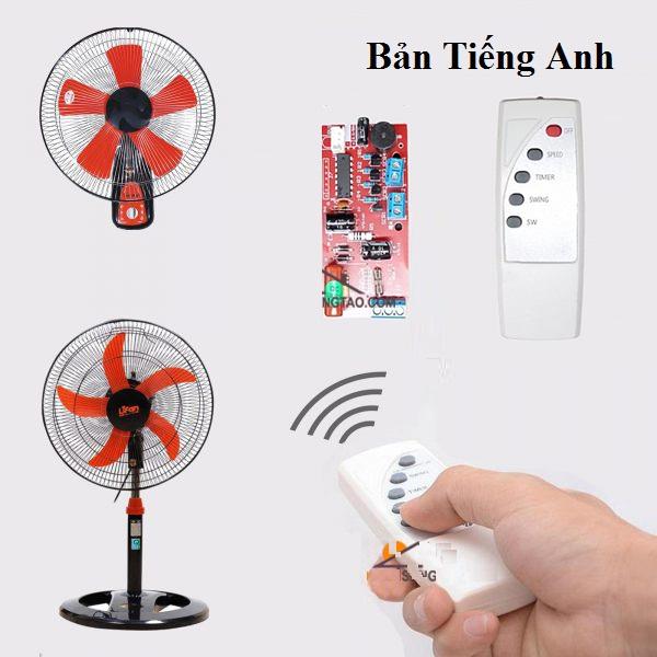 Mạch điều khiển từ xa cho quạt kèm điều khiển tiếng anh - Loại 1,mạch quạt điều khiển từ xa, điều khiển từ xa cho quạt, quạt điều khiển từ xa, quạt bàn, quạt treo tường điều khiển từ xa, quạt trần điều khiển từ xa, điều khiển từ xa cho quạt trần