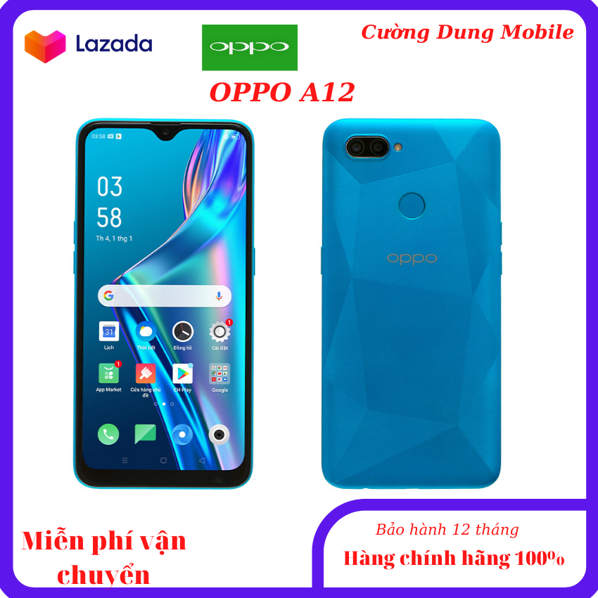Oppo A12, giá rẻ, pin khỏe máy đẹp, vỏ sần,màu sắc đẹp.