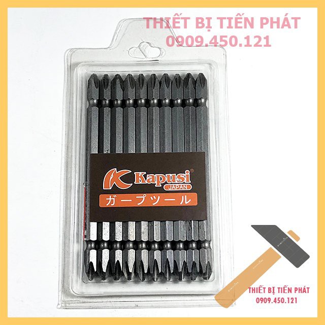 Bộ 10 mũi vít siết máy cao cấp kapusi 2 đầu bake + ph2 110mm gồm 2 màu trắng và nâu
