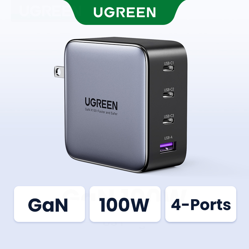 【GaN UGREEN 100W USB C Fast Wall Charger for iPhone 16 15 14 13 Pro Max Samsung S23 S22 Ultra iPad Pro 2022 2021 iPad Air Power Adapter Model:40737