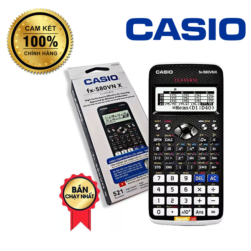 Máy tính CASIO fx 580 vn X Máy Tính Học Sinh Cấp 2 Cấp 3 Máy Tính Toán Cầm Tay Cho Sinh Viên Đại Học Chuyên Trong Phòng Thi Máy Tính Cho Kế Toán Chính Sách Kế Quả Nhanh