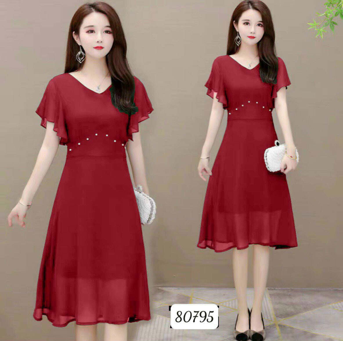 Đầm cánh tiên đầm dự tiệc có đính ngọc trai sang trọng percee store 79