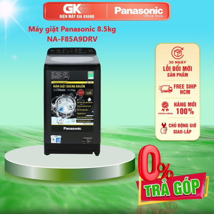 Máy giặt panasonic 8.5kg na-f85a9drv khóa trẻ em, sấy gió 90 - giao toàn quốc - freeship hcm