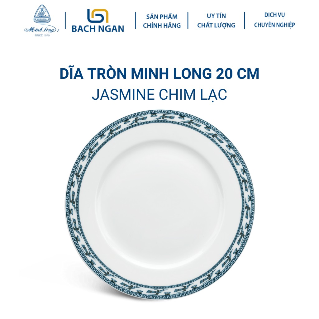 Dĩa Tròn 20 Cm Jasmine Chim Lạc Dùng Cho Gia Đình, Sứ Đẹp Cao Cấp Dùng Đãi Khách, Tặng Quà Tết
