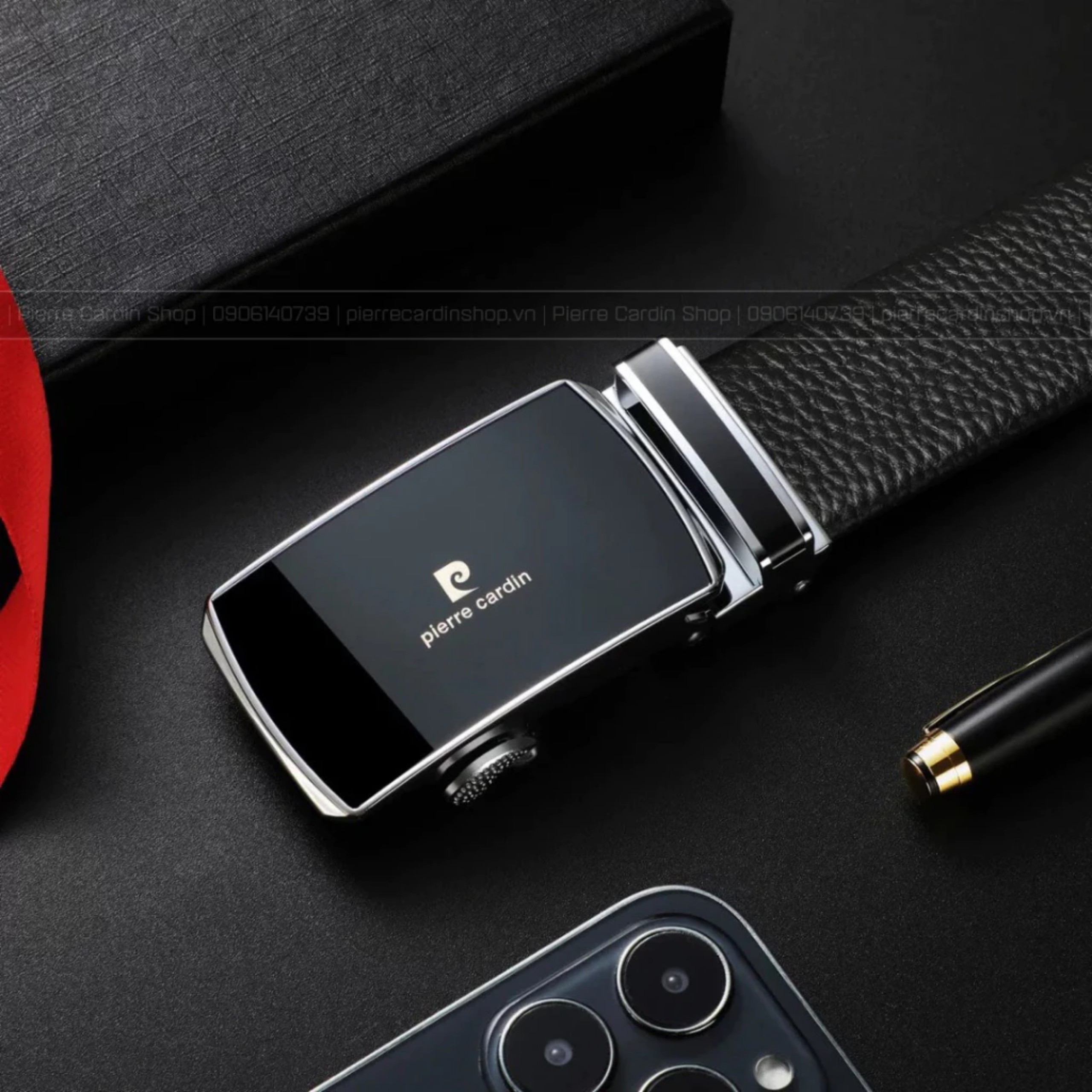 Thắt lưng nam Pierre cardin nam da bò sang trọng lịch sự mã BE-P0019 New2023