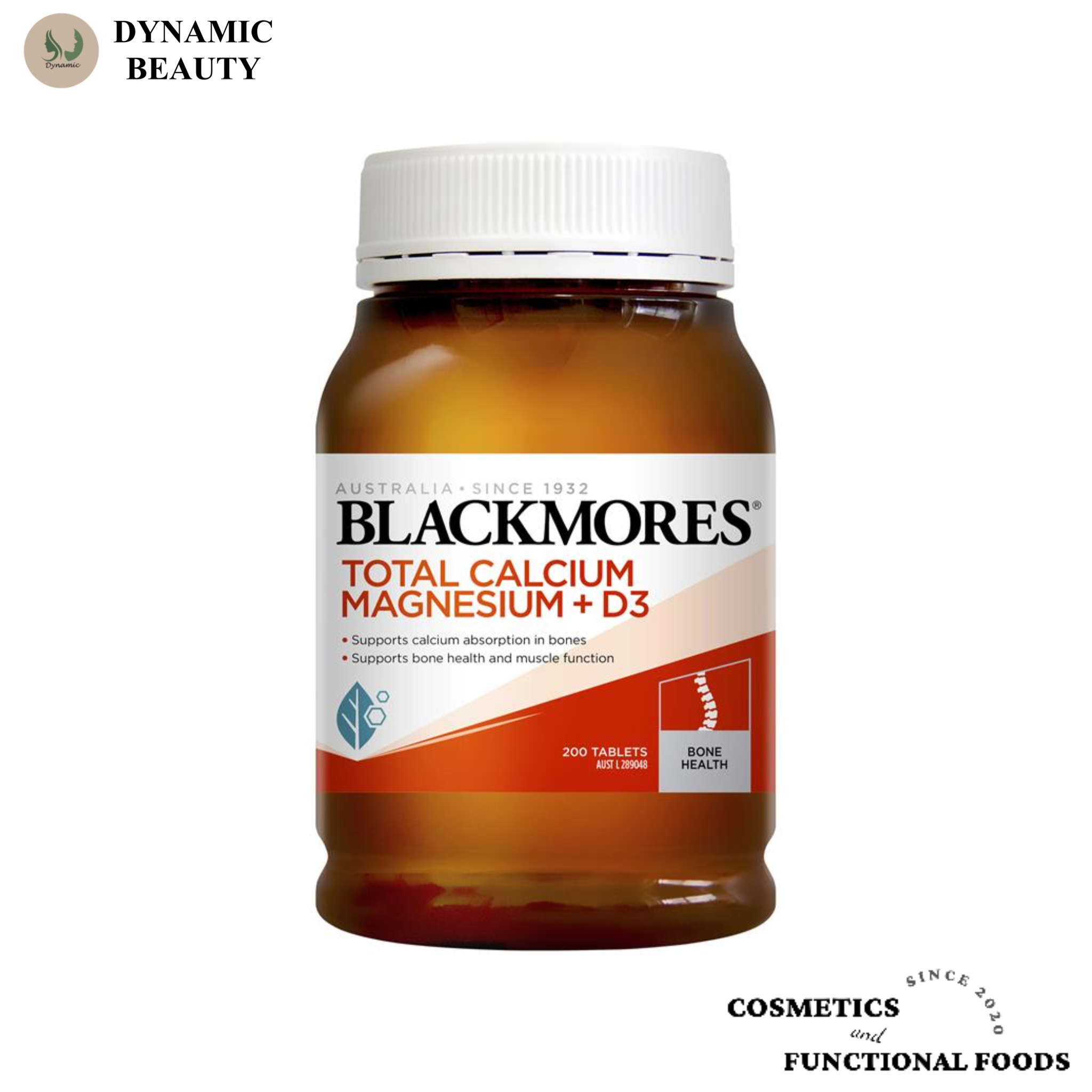 Viên uống Blackmores total calcium & magnesium + D3 200 viên bổ sung canxi, magiê và d3, hỗ trợ xương khớp