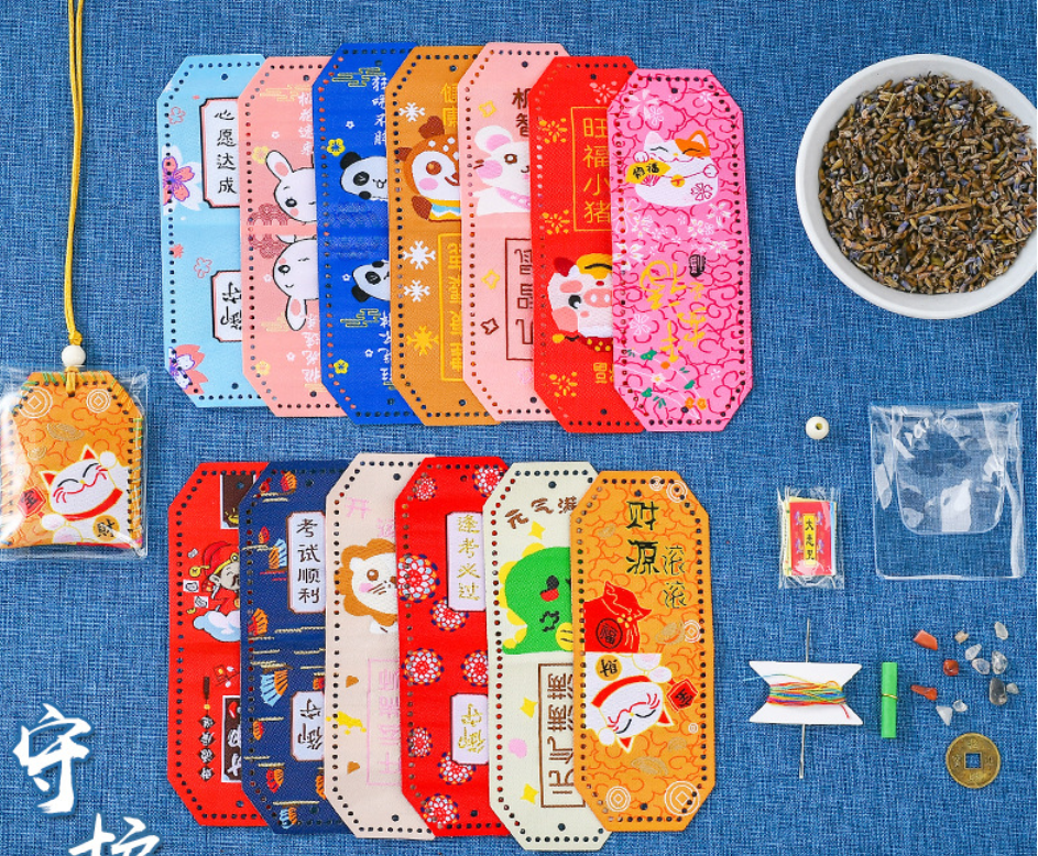 (HCM) Bộ Kit DIY Tự Làm Túi Gấm Bùa May Mắn Omamori Nhật Bản