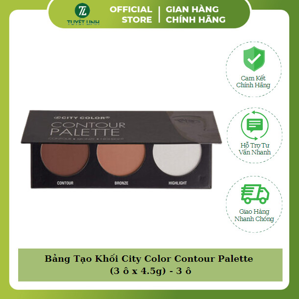 Bảng Phấn Tạo Khối 3 Màu City Color Collection Contour Palette