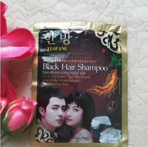 Combo 2 gói dầu gội nhuộm đen tóc Blackhair Shampoo Hàn Quốc