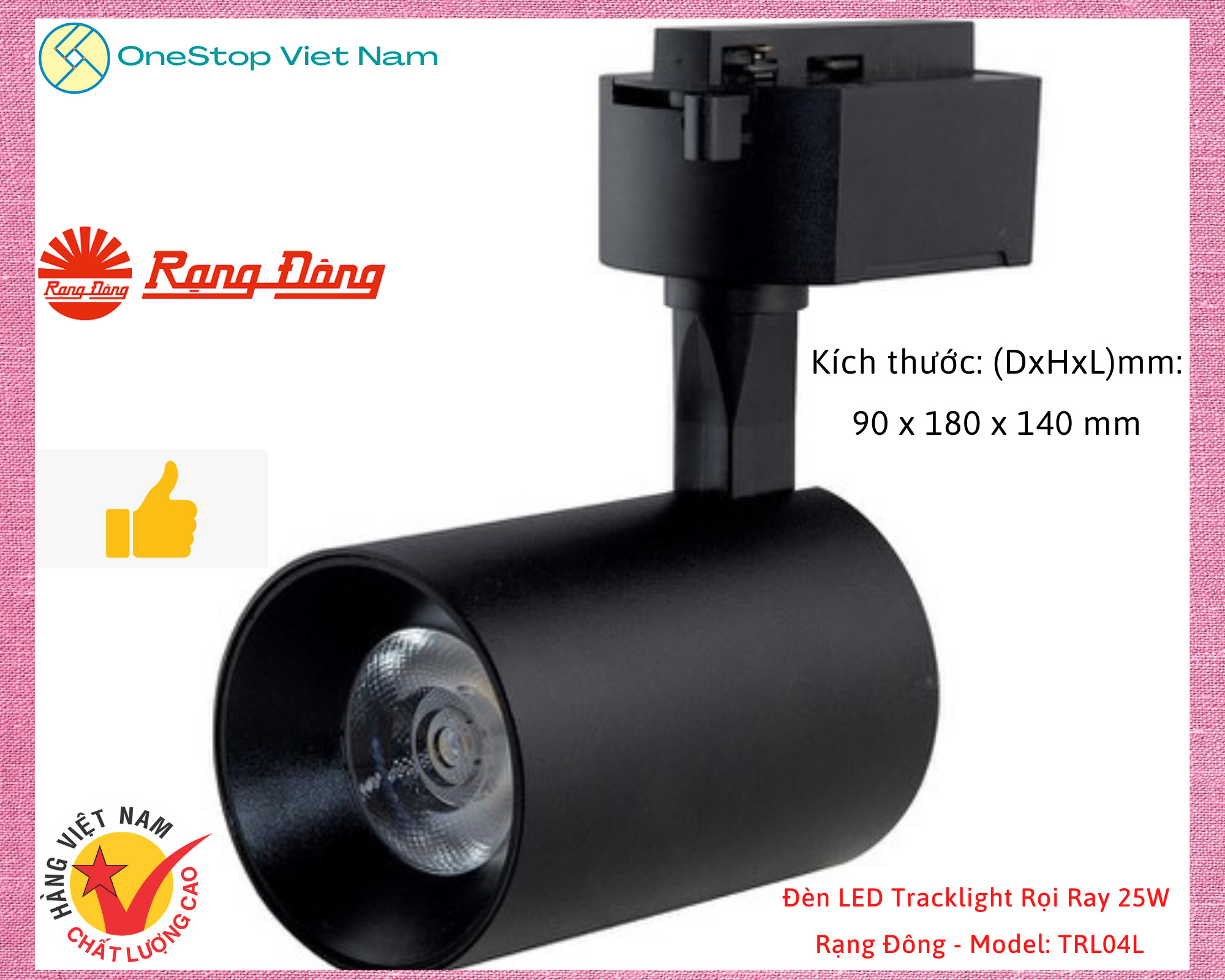 Đèn led tracklight rọi ray chiếu sáng chính hãng rạng đông 25w - model: trl04l