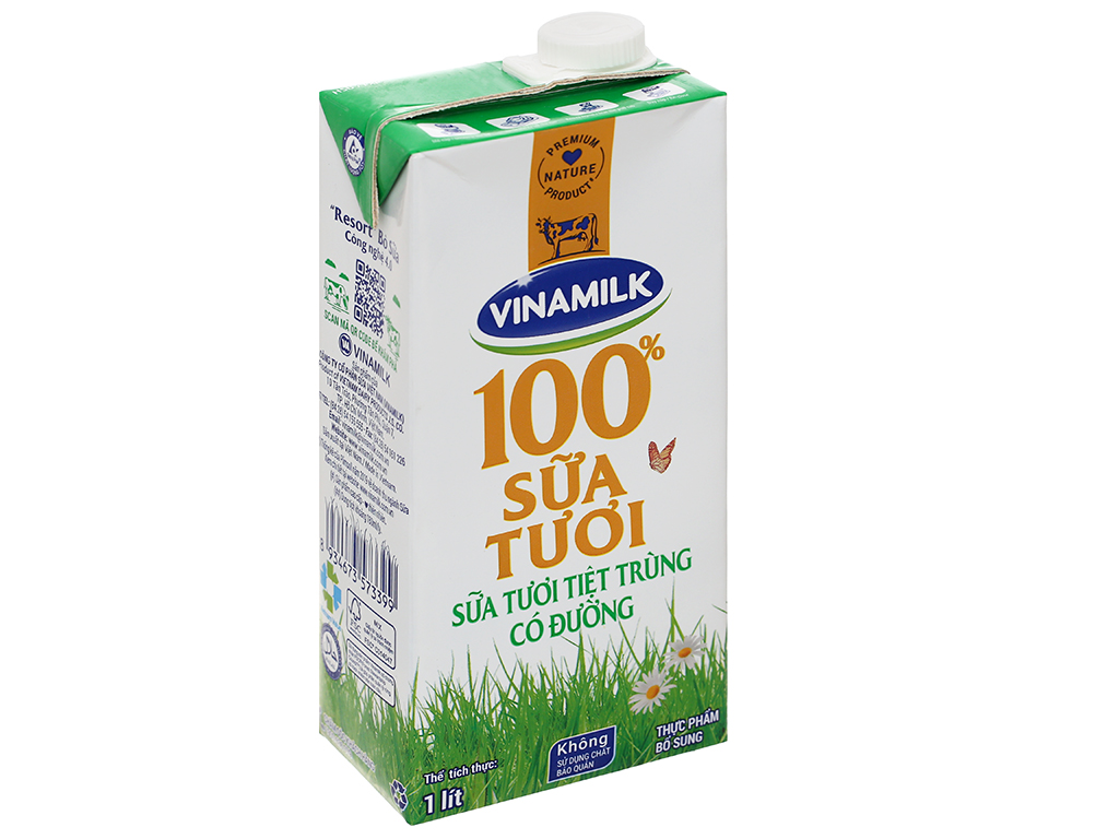 Sữa tươi tiệt trùng có đường vinamilk - hộp 1lít