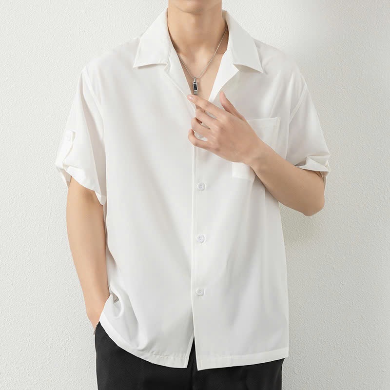 Áo sơ mi nam tay ngắn form rộng Hàn Quốc Phối cổ vest đính dây phối túi  Thời Trang EMEY LUXURY chất vải mềm mịn