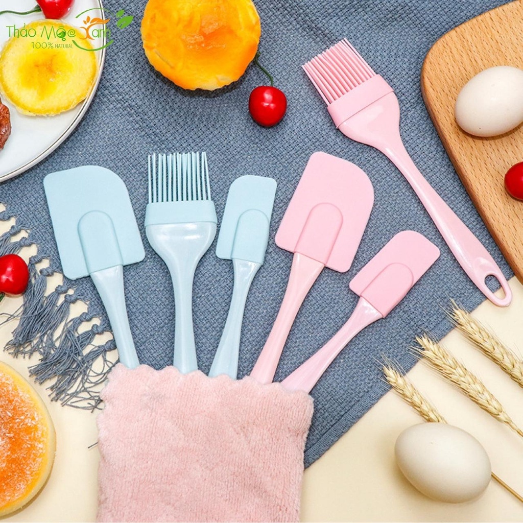 Bộ 3 cọ quét dầu phới trộn bột bằng silicon - dụng cụ làm bánh