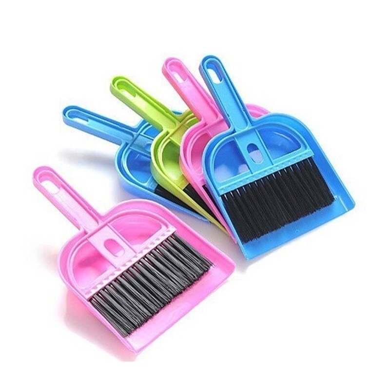 Bộ chổi và xẻng mini vệ sinh bàn làm việc - bàn thờ, Chổi và ki quét bụi hốt rác tiện dụng