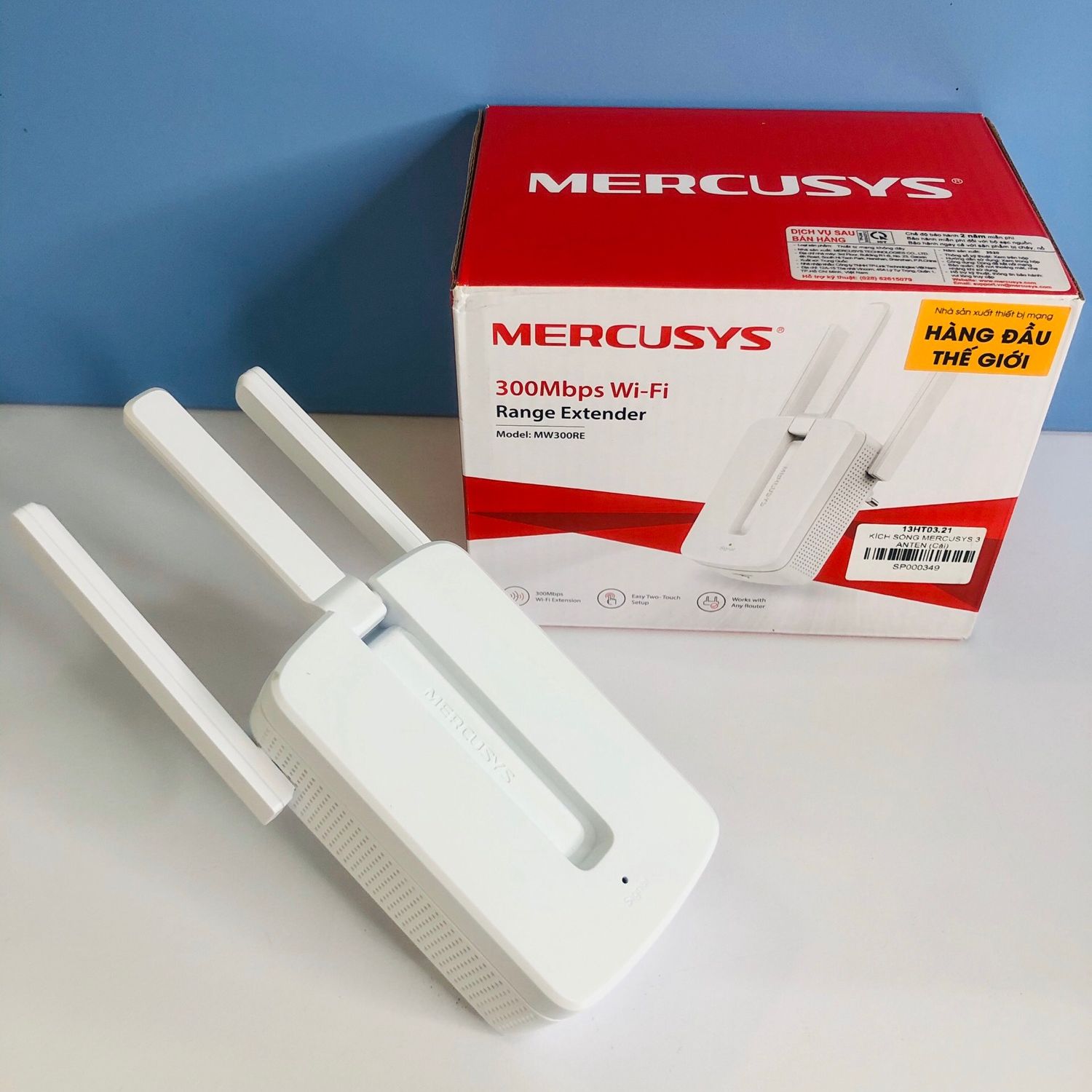 Bộ kích sóng wifi 3 râu Mercury (wireless 300Mbps) cực mạnh, Cục thu phát hút mở rộng sóng wifi