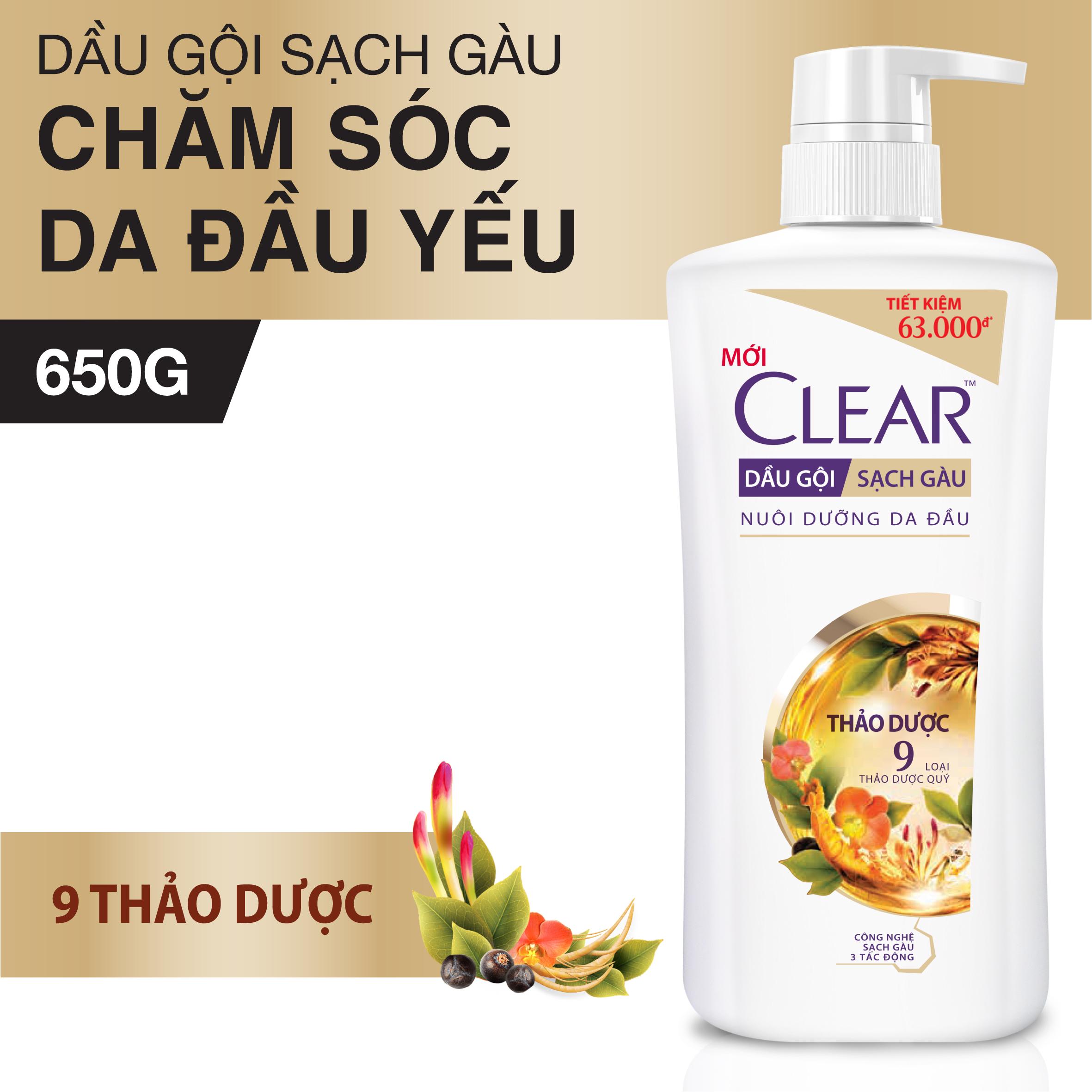 [HCM]Dầu Gội Clear Thảo Dược Sạch Gàu - 650g