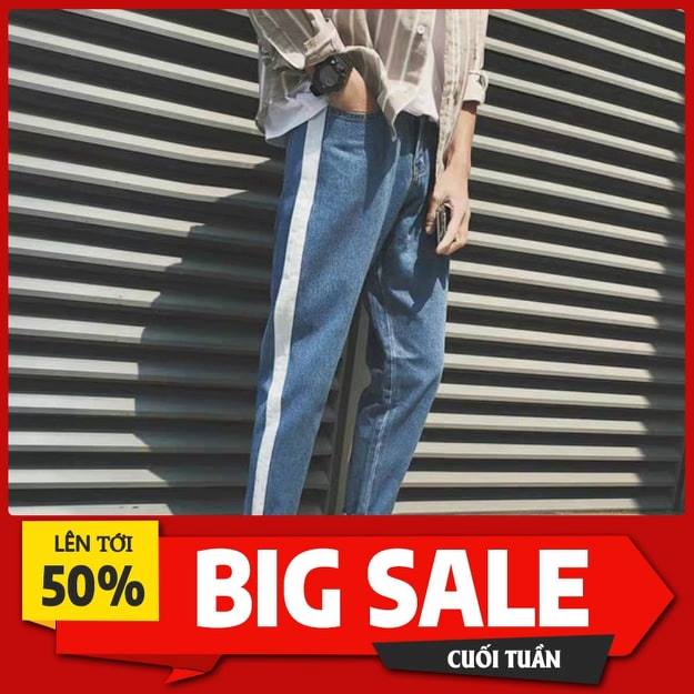 Quần baggy nam nữ sọc phong cách- hàn quốc