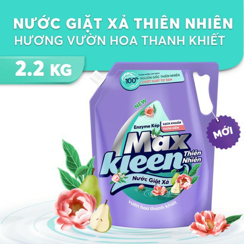 Túi Nước Giặt Xả Maxkleen Thiên Nhiên 2.2kg