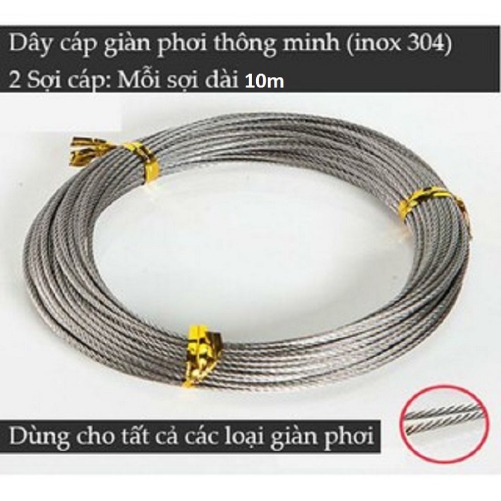 Cuộn cáp giàn phơi thông minh dài 10m lắp cho trần cao