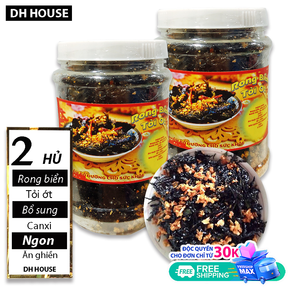 [ ĂN VẶT SIÊU NGON ] Combo 02 Hủ Rong Biển Cháy Tỏi Ớt ăn liền (Date: 06 tháng )- Đồ ăn vặt nhà làm. DHHOUSE