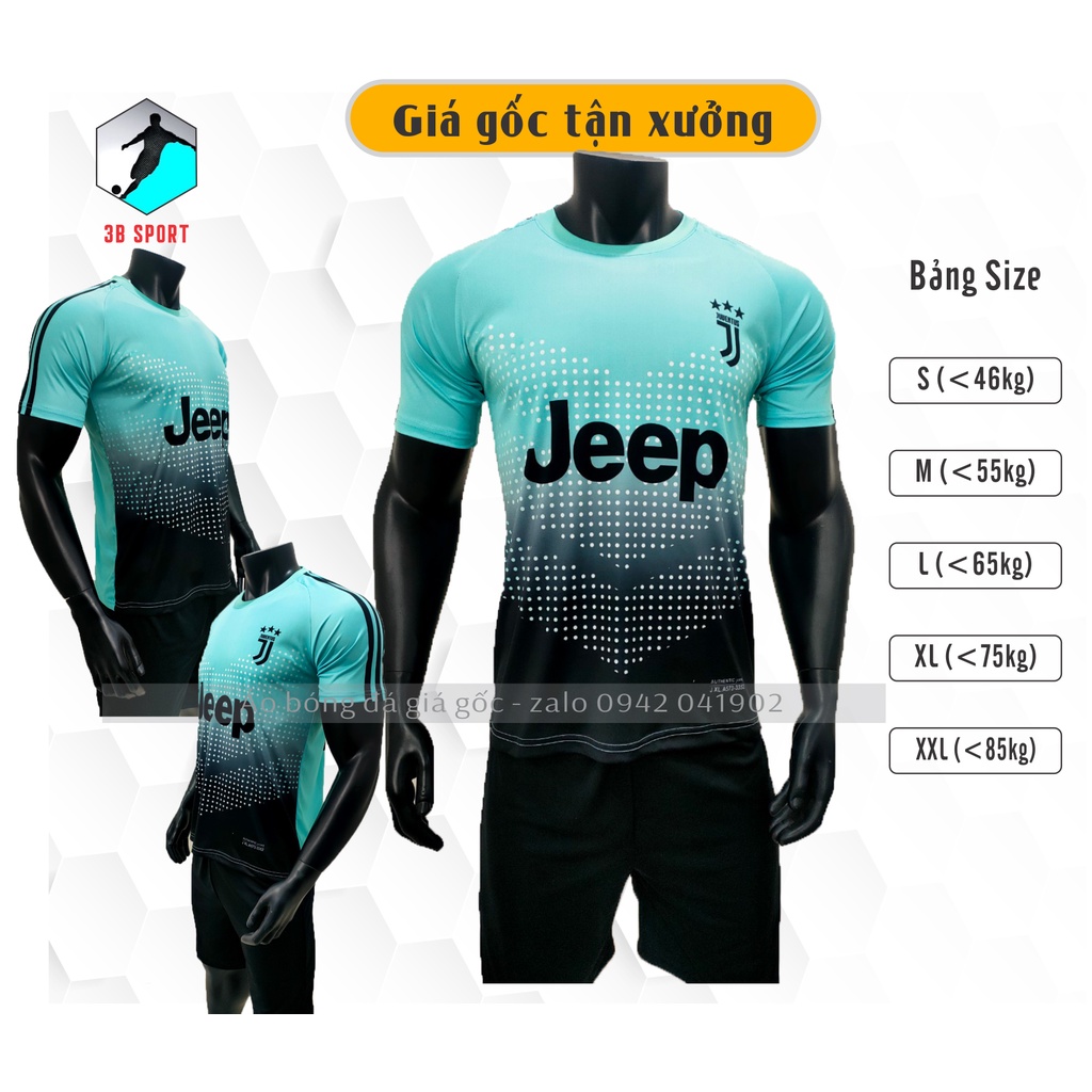 Bộ quần áo bóng đá CLB Juventus xanh đen thun lạnh