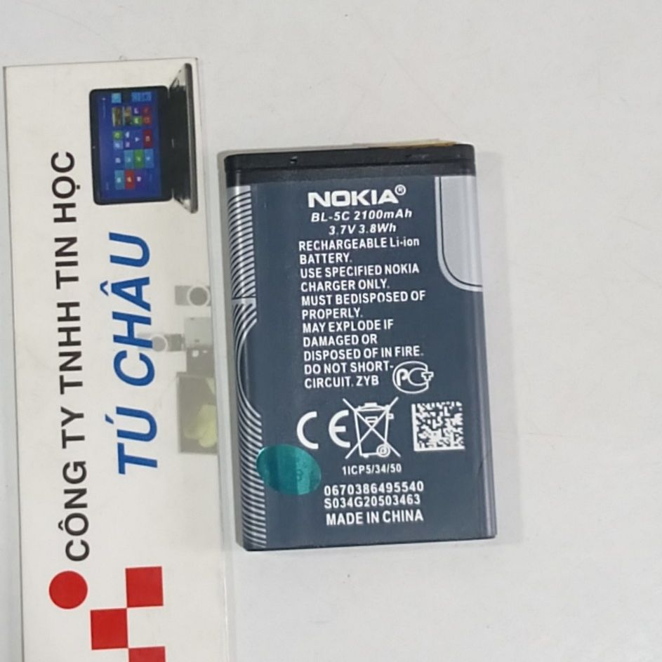 Pin nokia bl-5c dung lượng 2100mah 3.7v - 3.8wh