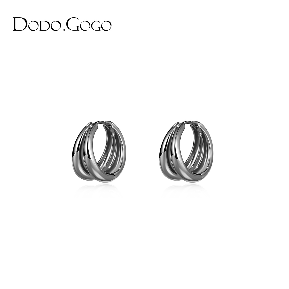 Double tube shaped ear clip Korea niche design feeling sleep don't have to pick the earrings earrings 2022 new tide female