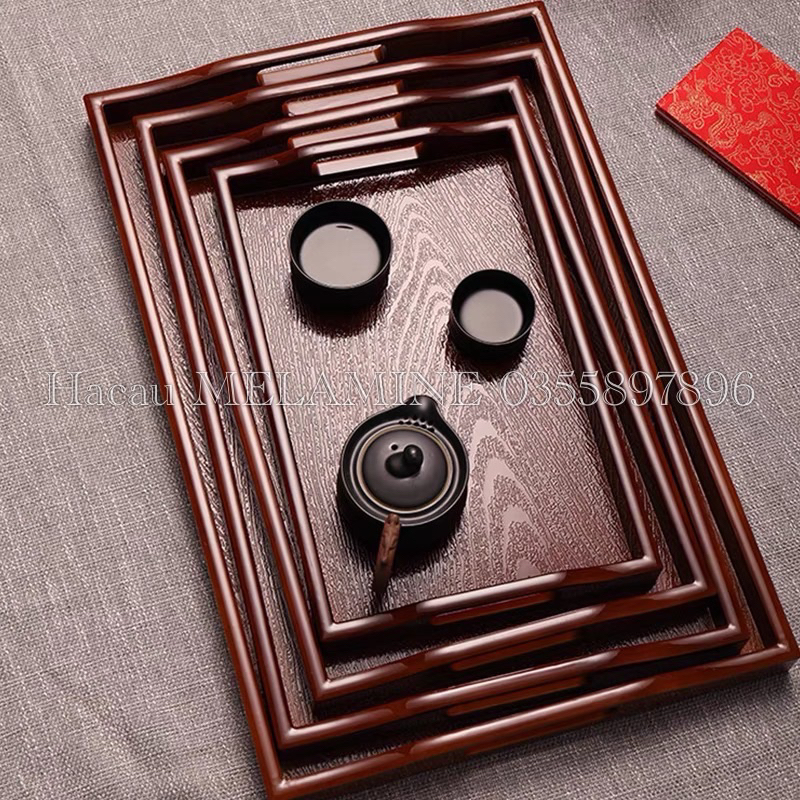 Khay nhựa có vân gỗ Khay trà có vân giả gỗ chống trượt Loại 1